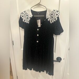 Sister Jane size medium black velvet dress - nwt